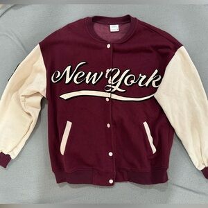 Zara New York “Best In The City” Letterman Jacket size 13-14